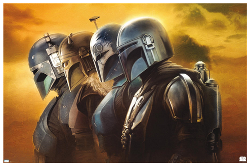 Star Wars The Mandalorian Poster - Helmets