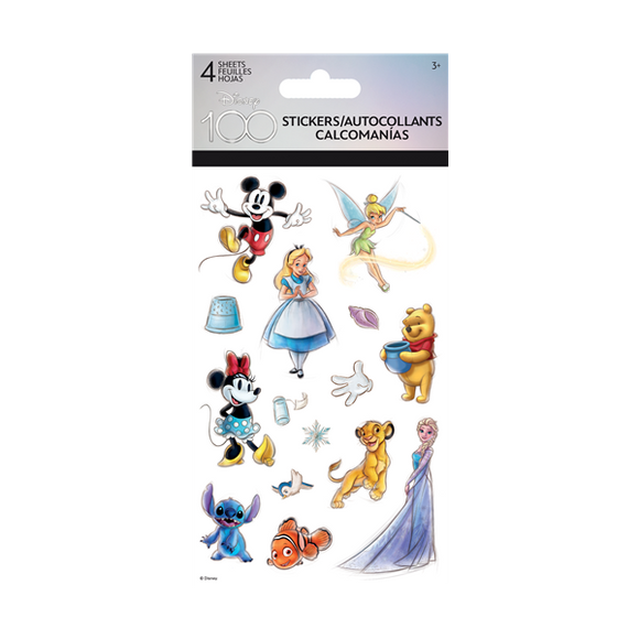 Disney 100th Anniversary Stickers 4 Sheets