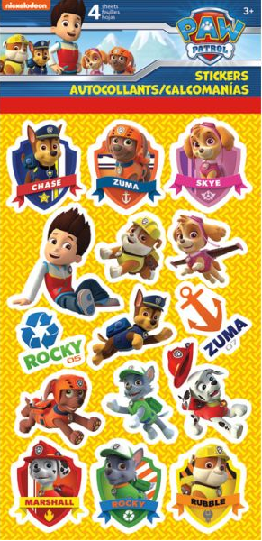 PAW Patrol Stickers - 4 Sheets