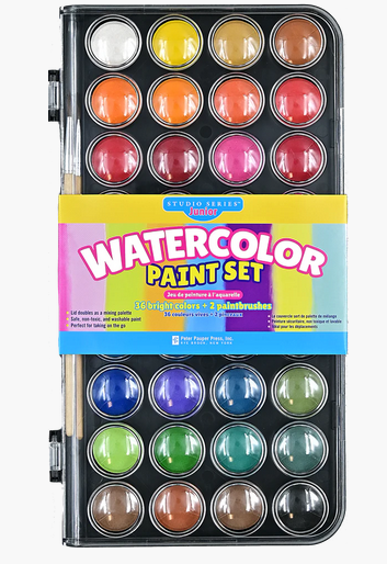 Watercolour Paint Set - 36 colours/2 Paint brushes