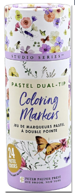 Studio Series: 24 Pastel Dual-Tip Coloring Markers
