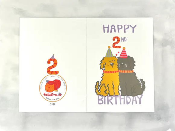 Cute Dog Card - Second Birthday Card