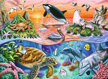 Crocodile Creek Trentasei Ocean 100PIECE Puzzle in bidone Crocodile Creek Trentasei Ocean 100PIECE Puzzle in bidone