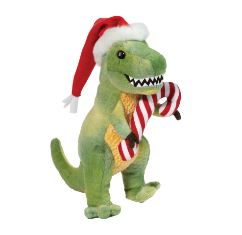 Holiday T-Rex W/Santa Hat & Candy Cane