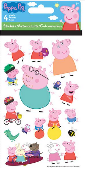 Peppa Pig Stickers - 4 Sheets