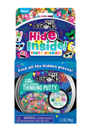 Crazy Aaron's Thinking Putty 4" Tin  - Hide Inside - Party Animal