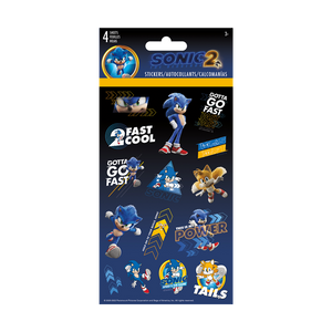 Sonic The Hedgehog Stickers- 4 Sheets