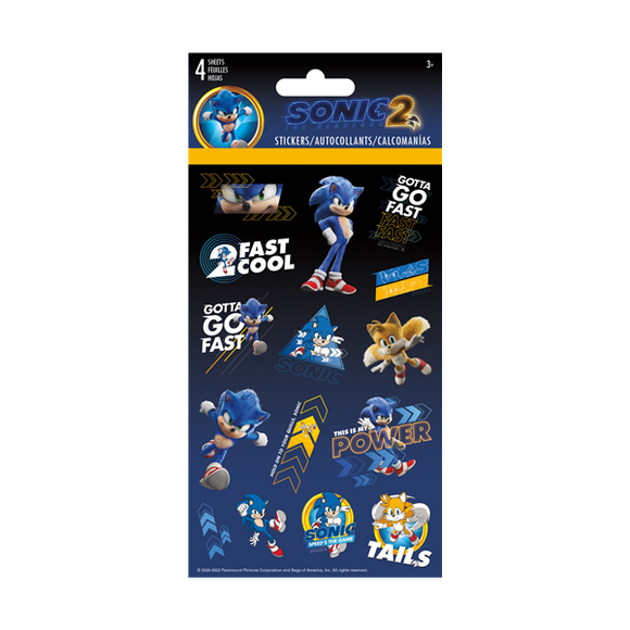 Sonic The Hedgehog Stickers- 4 Sheets – The Children's Treehouse
