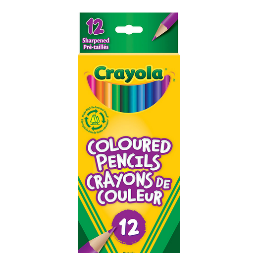 12 Sharpened Coloured Pencils