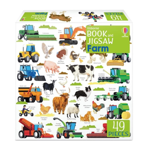 Usborne Book and 49pc Jigsaw: Farm