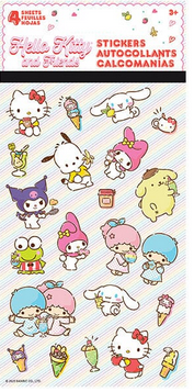 Hello Kitty & Friends (My Favorite Flavor) Stickers - 4 Sheets