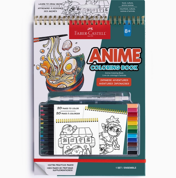 Anime Colouring Kit - Japanese Adventures Colouring Book