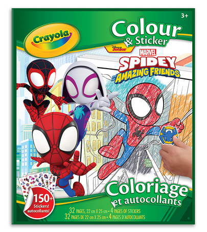 Crayola Colour & Sticker Book - Spidey & Friends