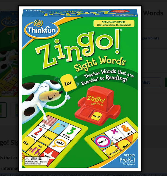 Zingo! Sight Words