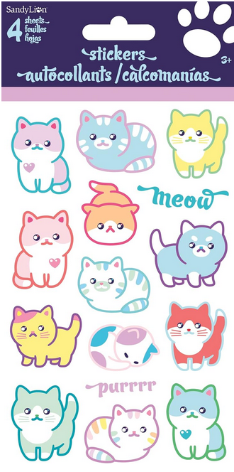 Chibi Cats  Stickers - 4 Sheets