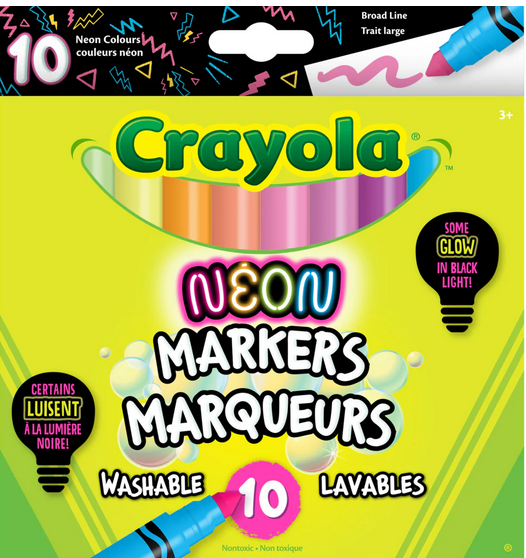 Neon Broad Line Washable Markers
