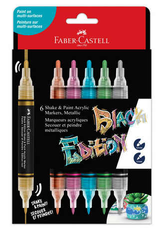 Black Edition Shake & Paint Markers - 6ct Metallic