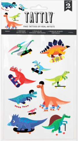 Dino Derby Temporary Tattoos (2 Sheets)