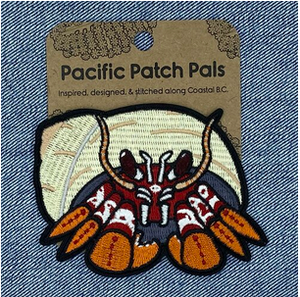 Embroidered Patch - Black-eyed Hermit Crab - 4.0"