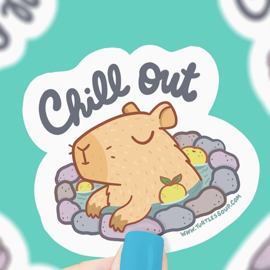 Chill Out Capybara Bath Sticker