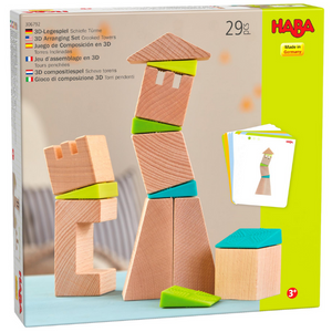 Crooked Tower Wooden Blocks with Pattern Cards