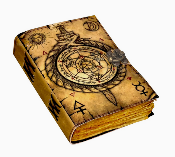 Vintage Leather Journal with Compass
