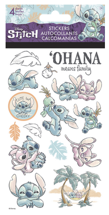 Disney Sketch Book Stitch Stickers - 4 Sheets