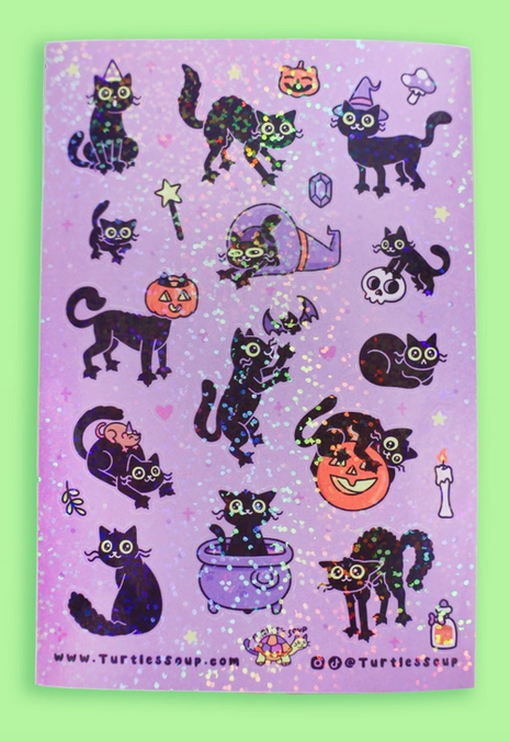 Black Cats Sticker Sheet