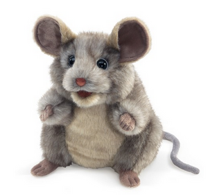 Gray Mouse Hand Puppet 10"