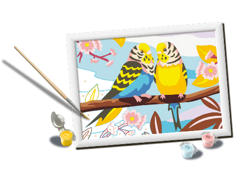 CreART - Lovely Budgies Paint by Number 18x24cm