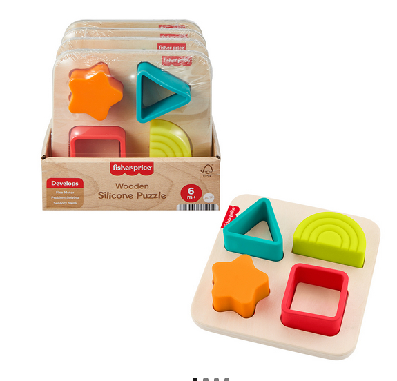 Fisher-Price Wood Silicone Shapes Puzzle
