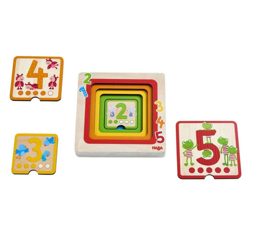 Counting Friends Wood Layering Puzzle 1 to 5