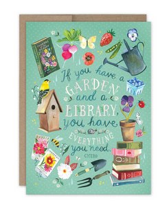 Garden and Library Birthday Card