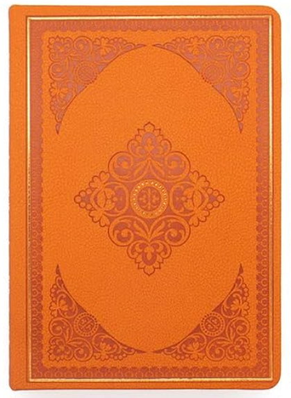 Vintage Style Diary Notebook - Orange Vegan Leather