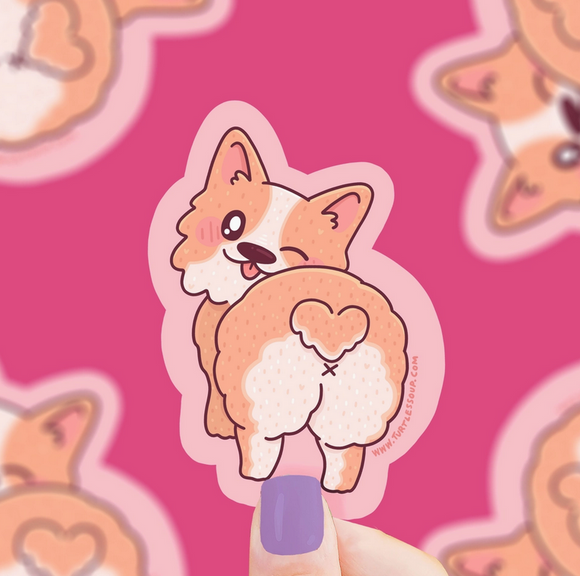 Cute Corgi Butt Vinyl Sticker