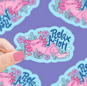 Axolotl Relax-A-Lotl Vinyl Sticker