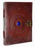 Leather Journal with Stone Mandala