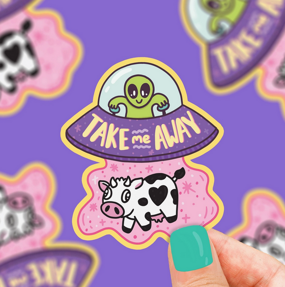 Take Me Away UFO Vinyl Sticker