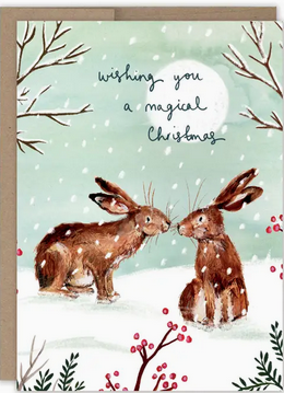 Hares Magical Christmas Holiday Card