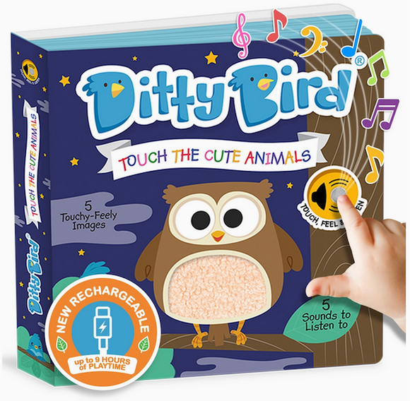Ditty Bird First Sensory Book Montessori Cute Animals Usb-C