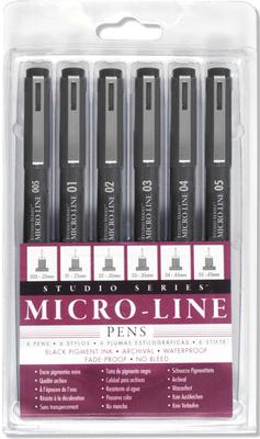 Studio Series: Micro-Line 6 Black Pens Set
