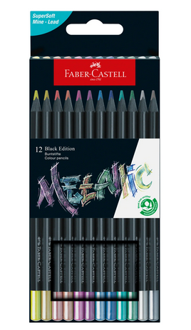 Black Edition Colored Pencils, Metallic - Box of 12