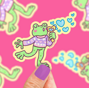 Bubbles the Frog Vinyl Sticker