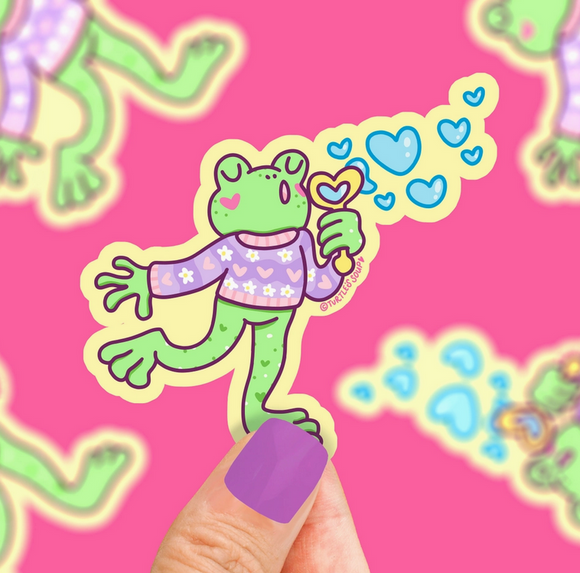 Bubbles the Frog Vinyl Sticker