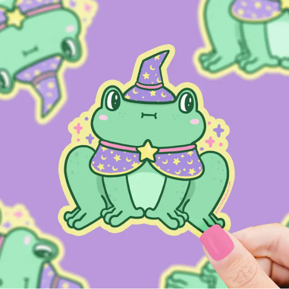 Witchy Magical Frog Vinyl Sticker