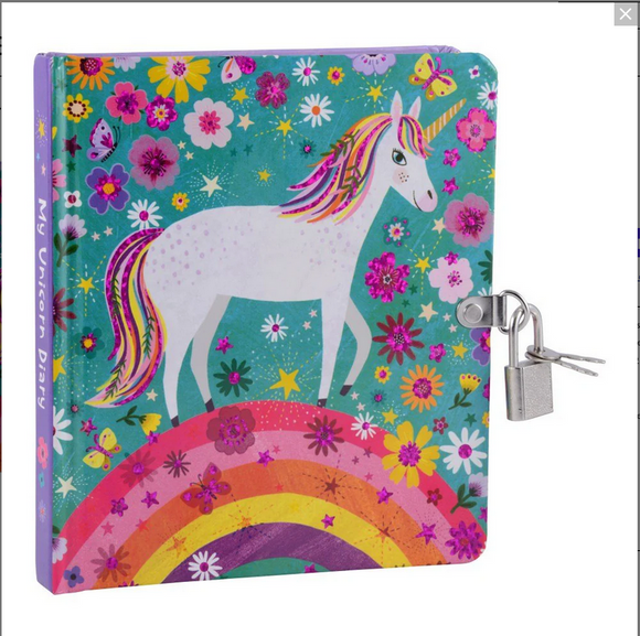 Unicorn Lock and Key Diary