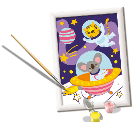 CreART - Animals in Space Paint by Numbers 12x18cm