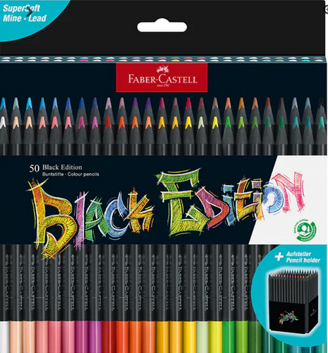 Black Edition Coloured Pencils - 50pc