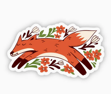 Fox Floral Sticker