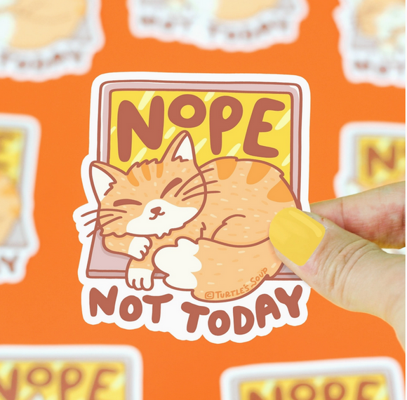 Nope Not Today Cat Vinyl Sticker